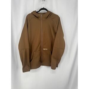 Burton Hoodie Sweatshirt Mens Large Brown Full Zip Fleece Lined Water Resistant